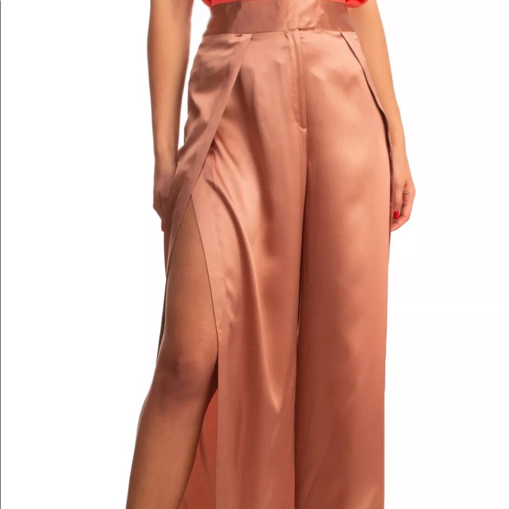 🎊final price 🎉Silk Satin High Waist Fly Slit Wid - Picture 2 of 11
